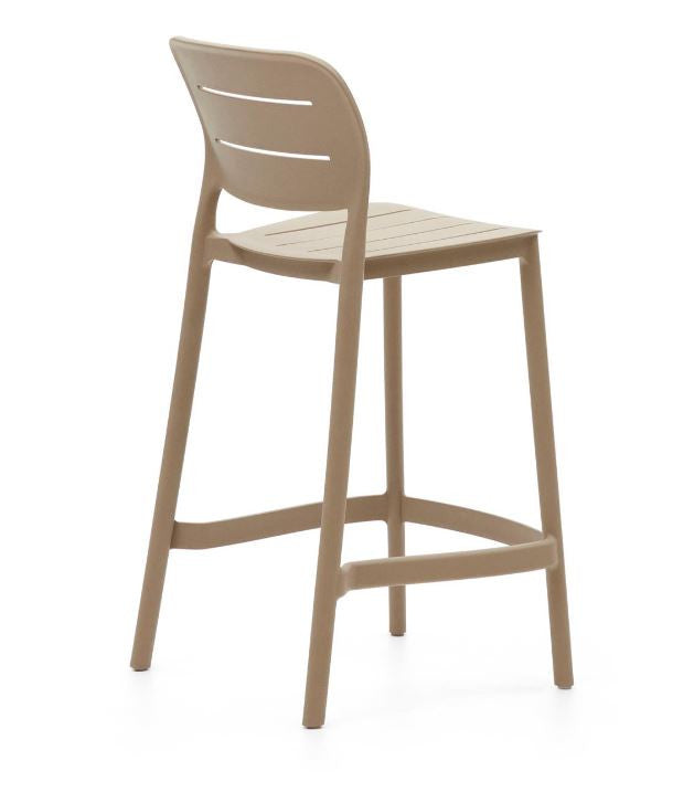 Scaun exterior bar crem din plastic Morella Kave Home