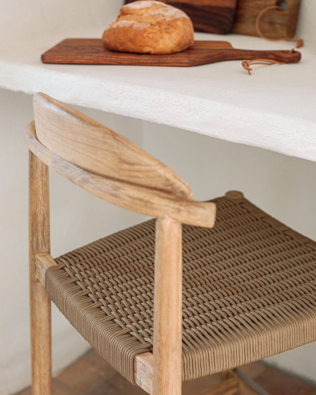 Scaun exterior bar din lemn Nina Kave Home
