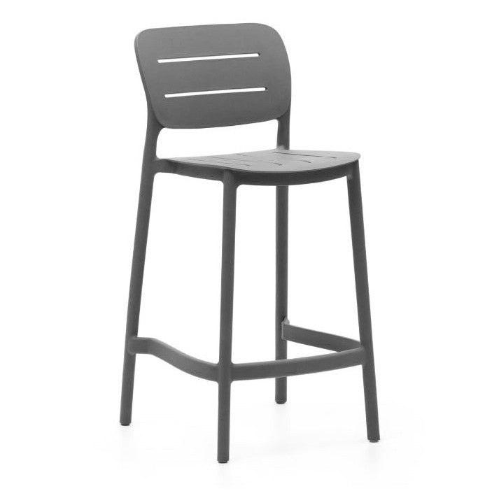 Scaun exterior bar gri din plastic Morella Kave Home