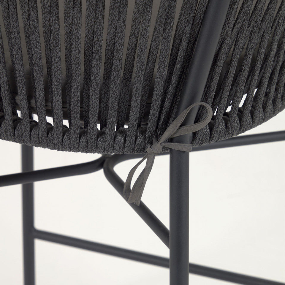 Scaun exterior bar negru din metal Yanet Kave Home