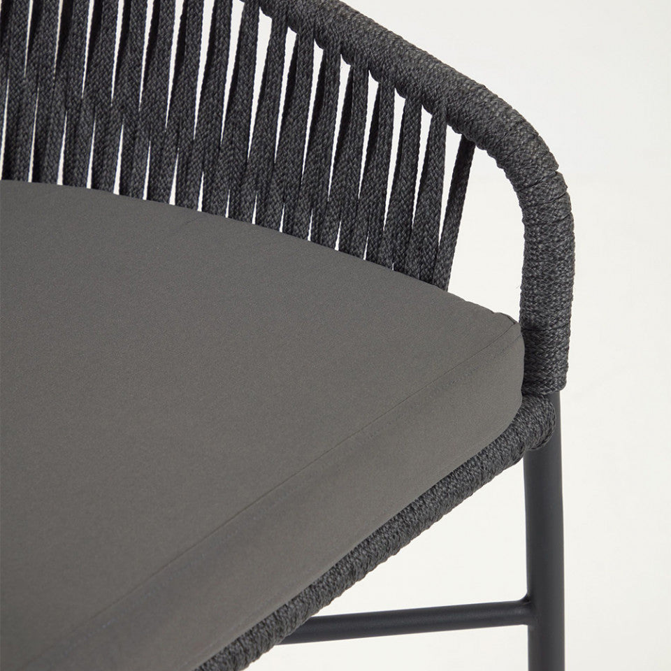 Scaun exterior bar negru din metal Yanet Kave Home