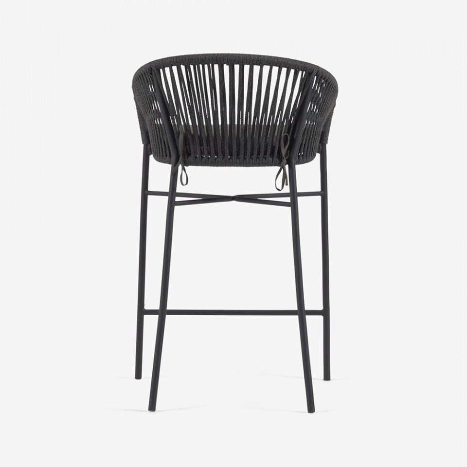 Scaun exterior bar negru din metal Yanet Kave Home