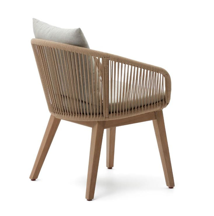Scaun exterior bej din lemn Portalo Kave Home
