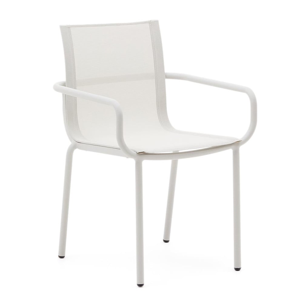 Scaun exterior dining alb din metal Galdana Kave Home