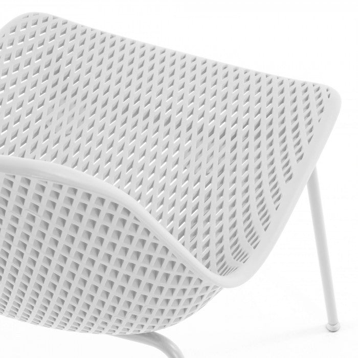 Scaun exterior dining alb din metal Quinby Kave Home
