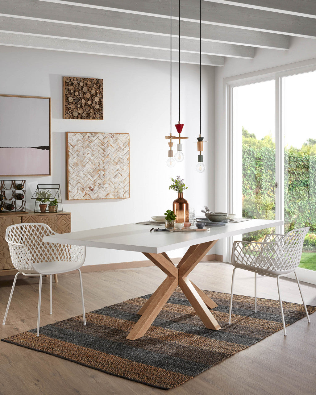 Scaun exterior dining alb din metal Quinn Kave Home