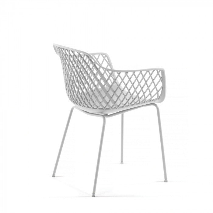 Scaun exterior dining alb din metal Quinn Kave Home