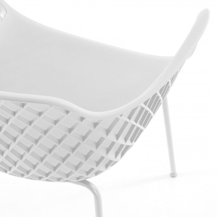 Scaun exterior dining alb din metal Quinn Kave Home