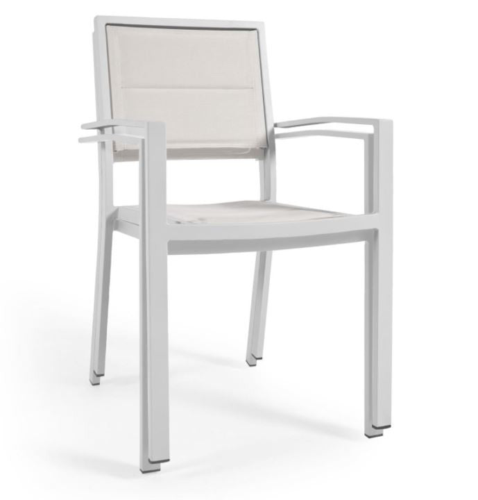 Scaun exterior dining alb din metal Sirley Kave Home