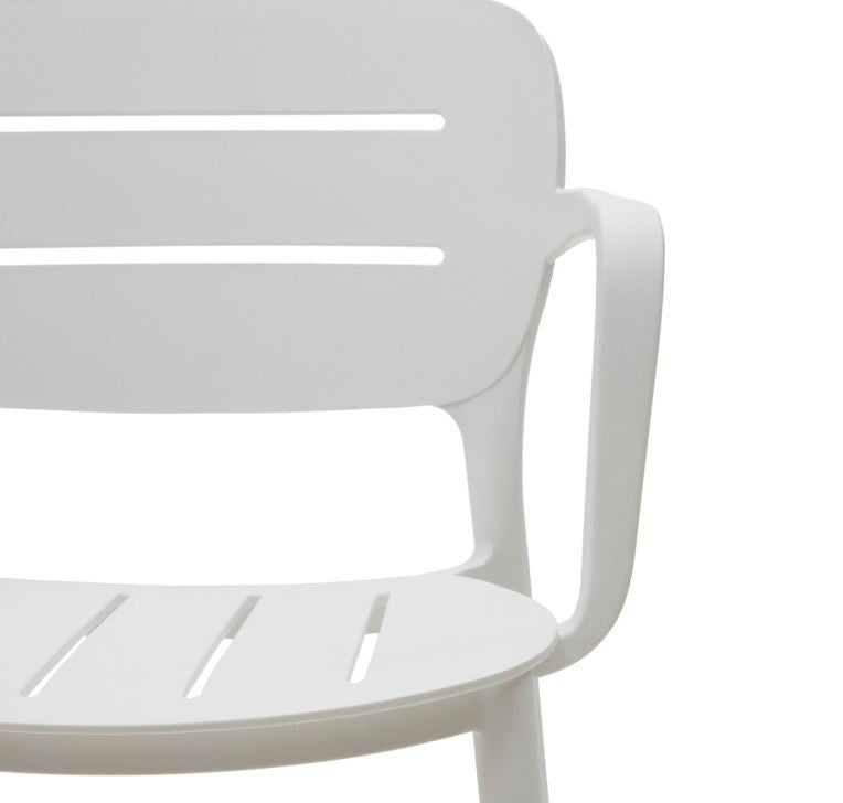 Scaun exterior dining alb din plastic Morella Kave Home