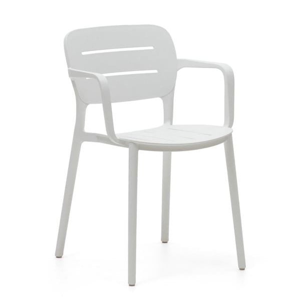 Scaun exterior dining alb din plastic Morella Kave Home