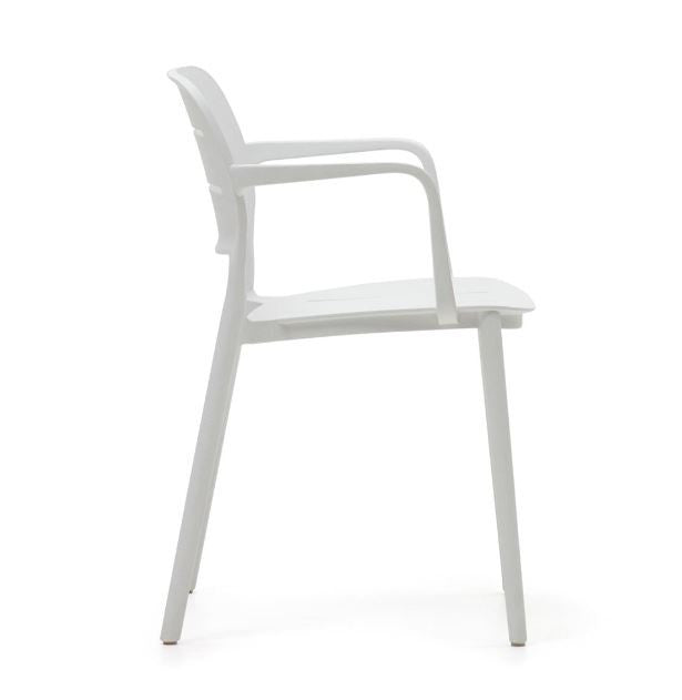 Scaun exterior dining alb din plastic Morella Kave Home