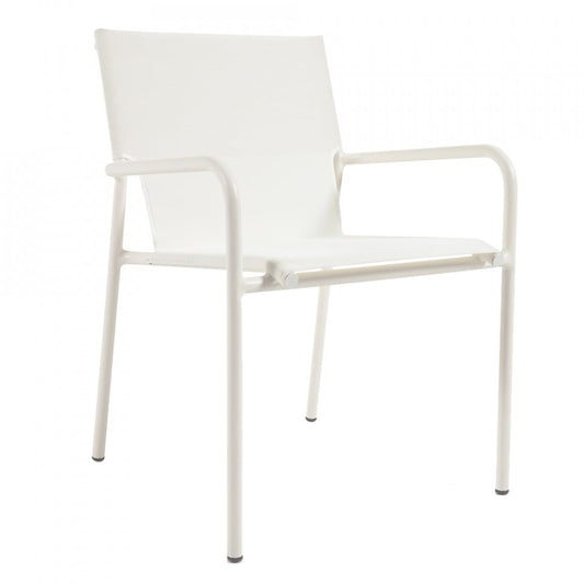 Scaun exterior dining alb din textil Zaltana Kave Home