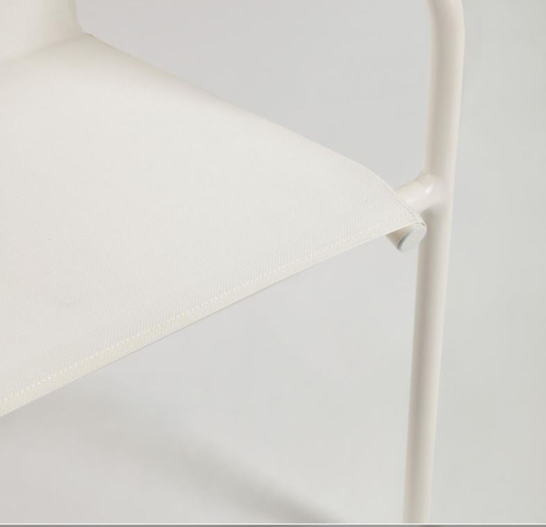 Scaun exterior dining alb din textil Zaltana Kave Home