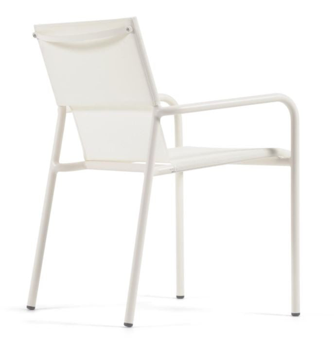 Scaun exterior dining alb din textil Zaltana Kave Home