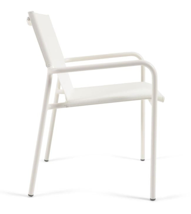 Scaun exterior dining alb din textil Zaltana Kave Home