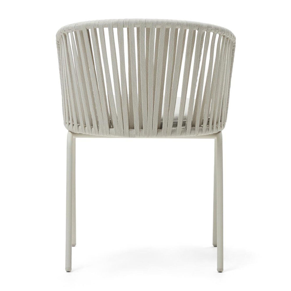 Scaun exterior dining alb/gri din textil Saconca Kave Home