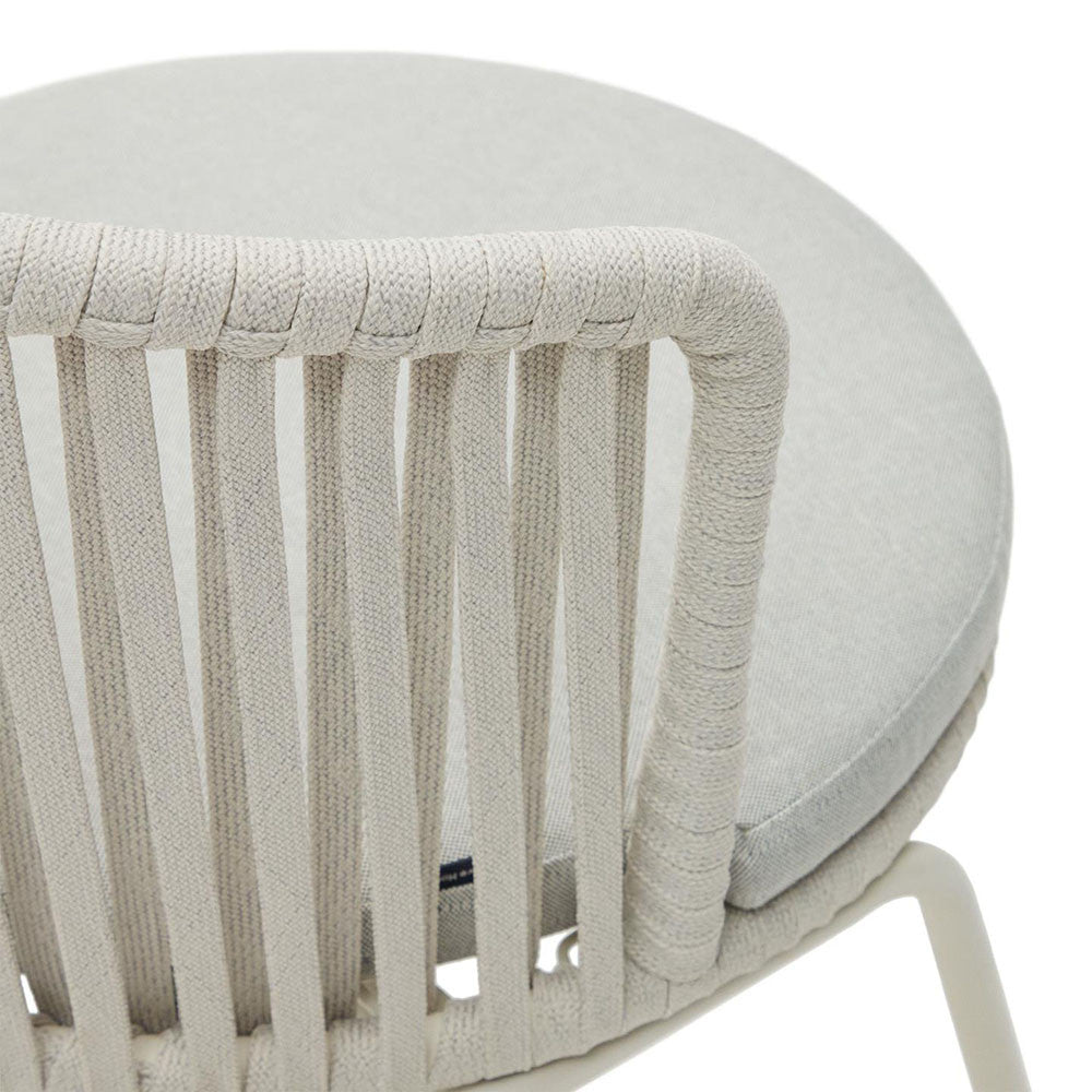Scaun exterior dining alb/gri din textil Saconca Kave Home
