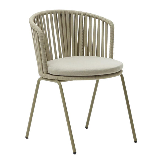 Scaun exterior dining bej din textil Saconca Kave Home