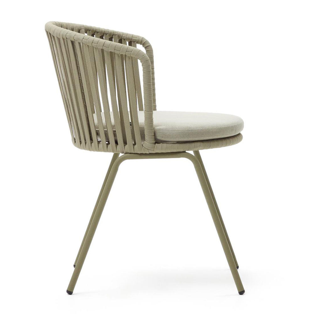 Scaun exterior dining bej din textil Saconca Kave Home