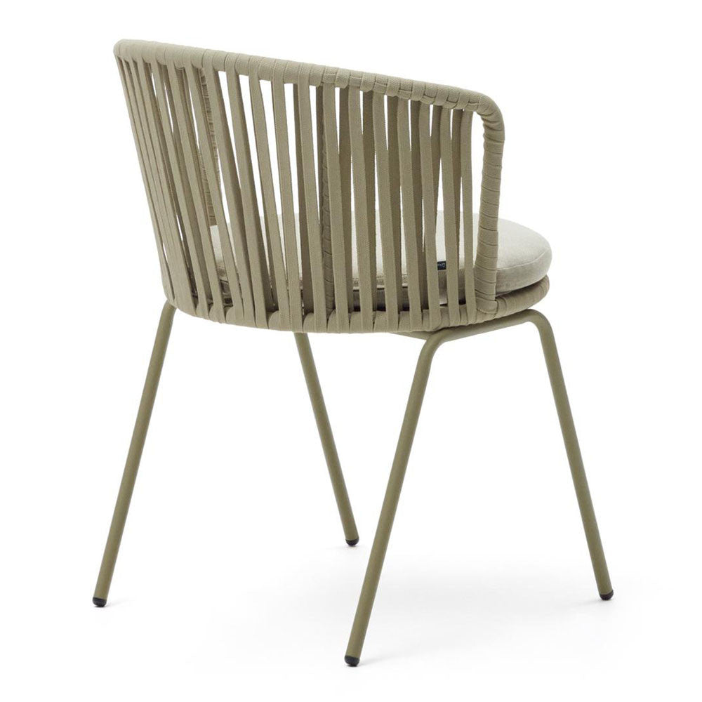 Scaun exterior dining bej din textil Saconca Kave Home