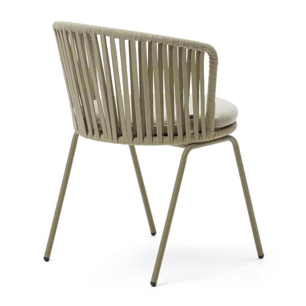 Scaun exterior dining bej din textil Saconca Kave Home