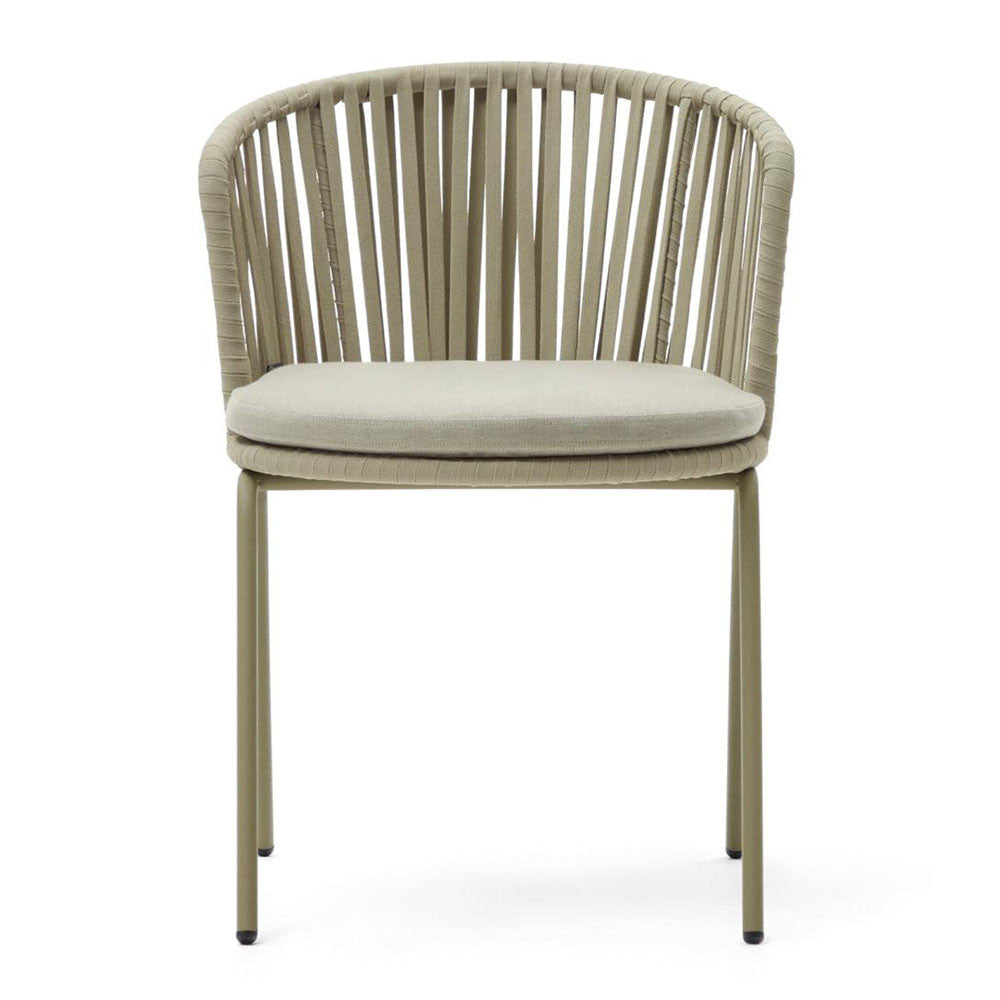 Scaun exterior dining bej din textil Saconca Kave Home