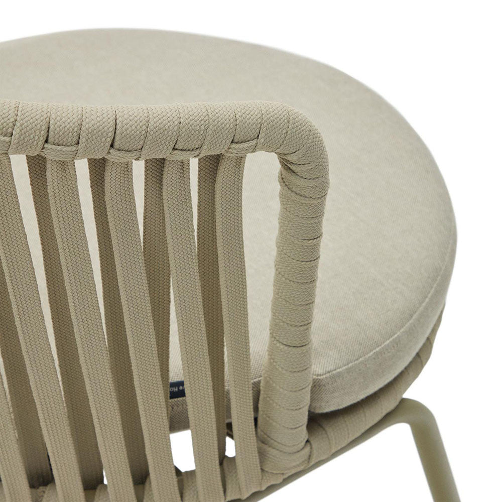 Scaun exterior dining bej din textil Saconca Kave Home