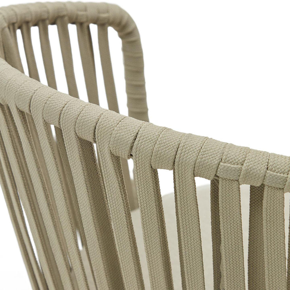 Scaun exterior dining bej din textil Saconca Kave Home