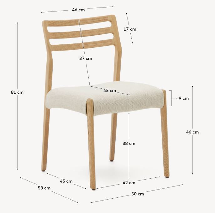 Scaun exterior dining bej/maro din lemn Cudia Kave Home