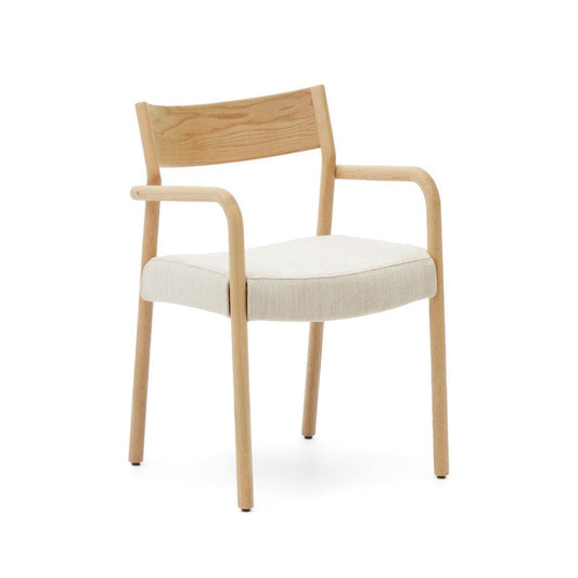 Scaun exterior dining bej/maro din lemn Falconera Kave Home