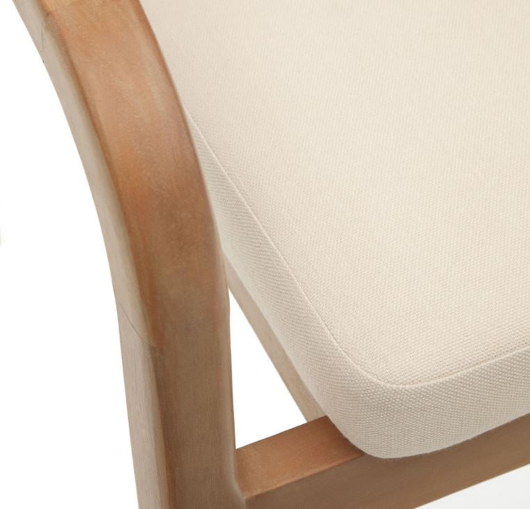 Scaun exterior dining bej/maro din lemn Malaret Kave Home
