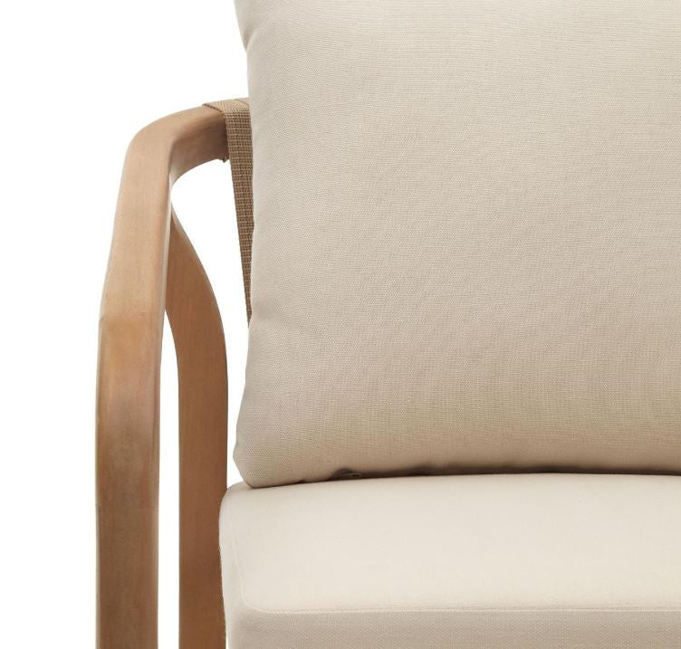 Scaun exterior dining bej/maro din lemn Malaret Kave Home