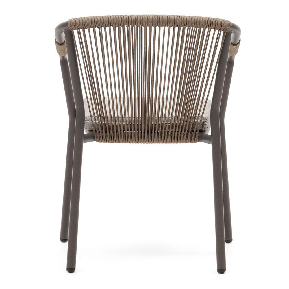 Scaun exterior dining bej/maro din textil Xelida Kave Home