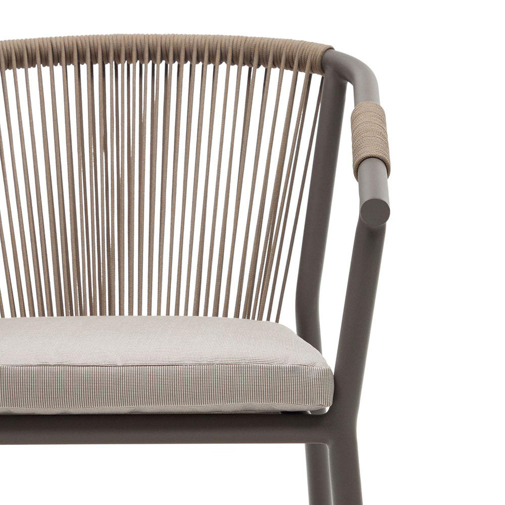 Scaun exterior dining bej/maro din textil Xelida Kave Home