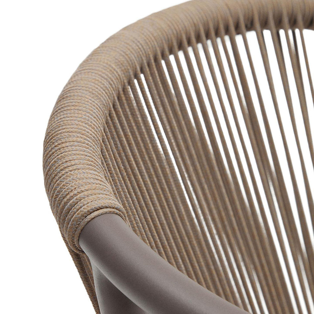 Scaun exterior dining bej/maro din textil Xelida Kave Home