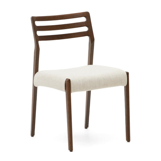 Scaun exterior dining bej/maro inchis din lemn Cudia Kave Home