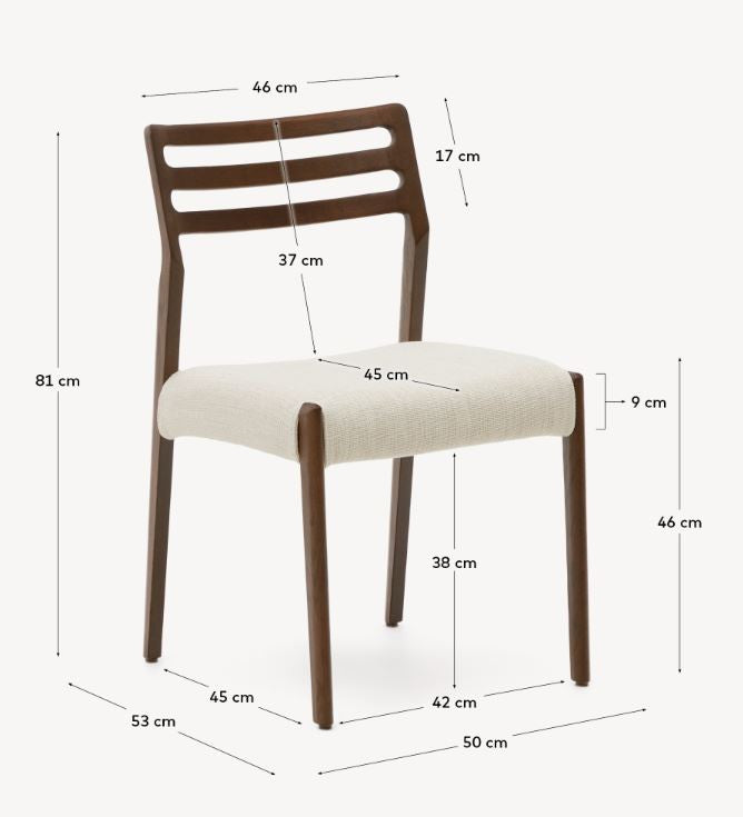 Scaun exterior dining bej/maro inchis din lemn Cudia Kave Home