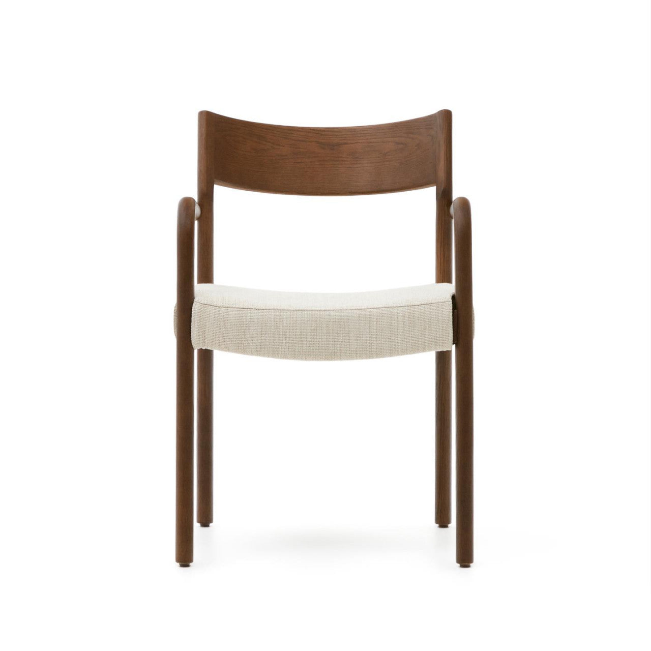 Scaun exterior dining bej/maro inchis din lemn Falconera Kave Home