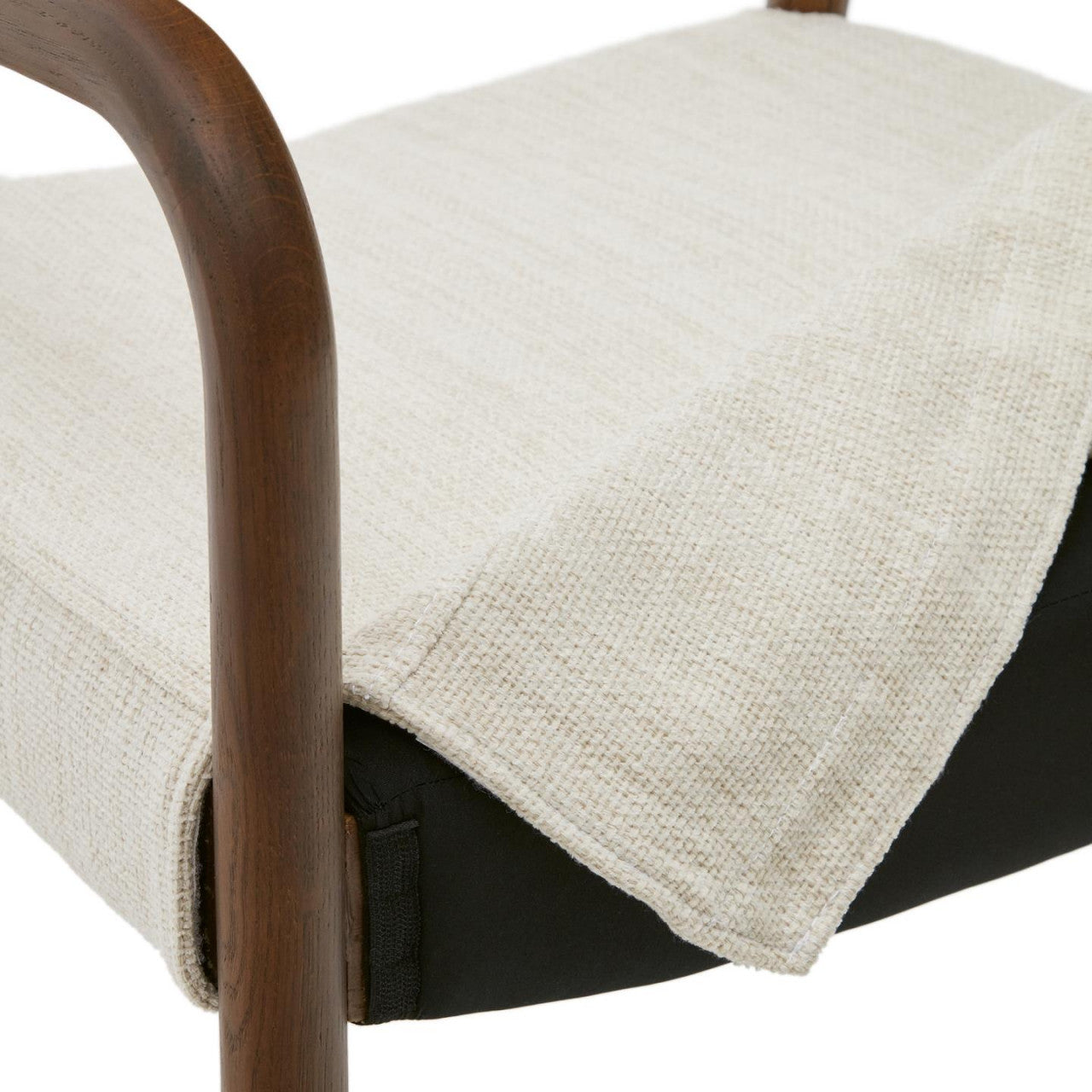 Scaun exterior dining bej/maro inchis din lemn Falconera Kave Home
