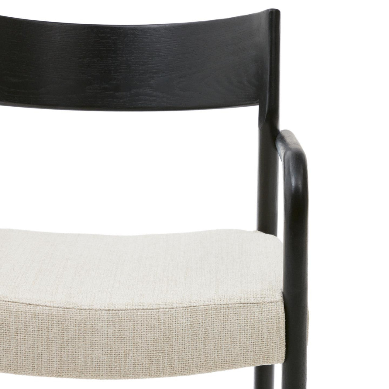 Scaun exterior dining bej/negru din lemn Falconera Kave Home
