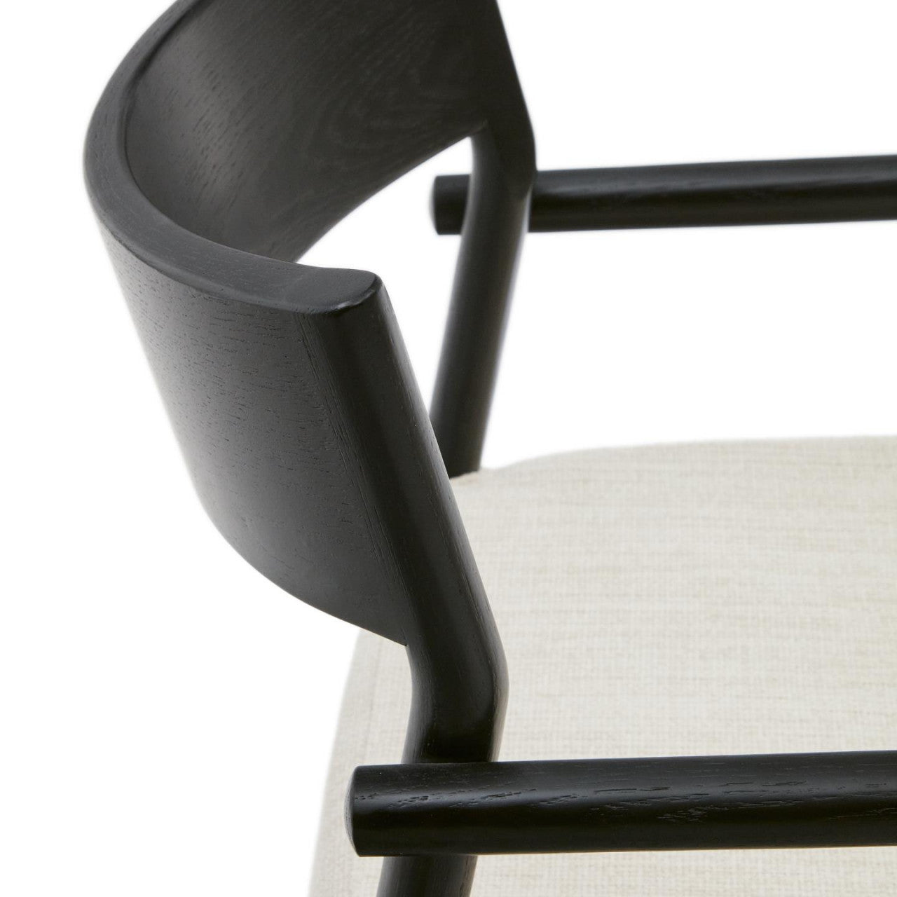 Scaun exterior dining bej/negru din lemn Falconera Kave Home