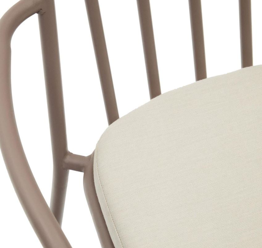 Scaun exterior dining crem din textil Bramant Kave Home