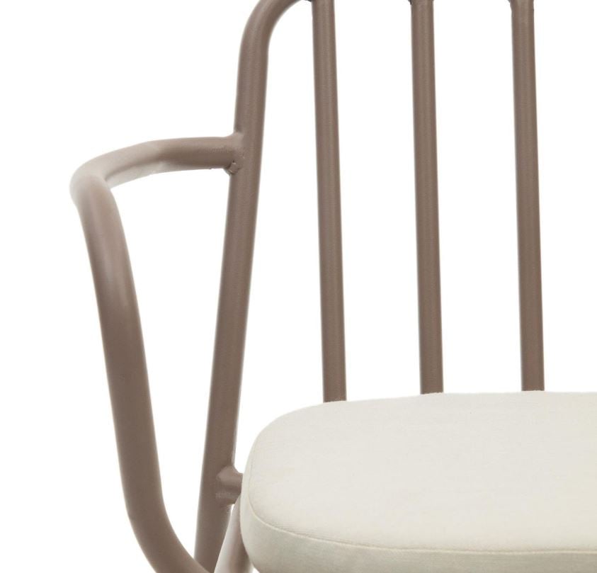 Scaun exterior dining crem din textil Bramant Kave Home