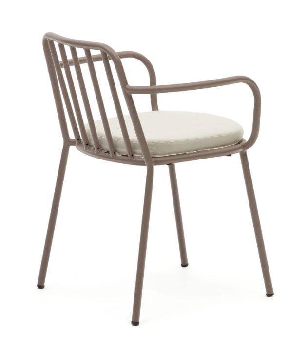 Scaun exterior dining crem din textil Bramant Kave Home