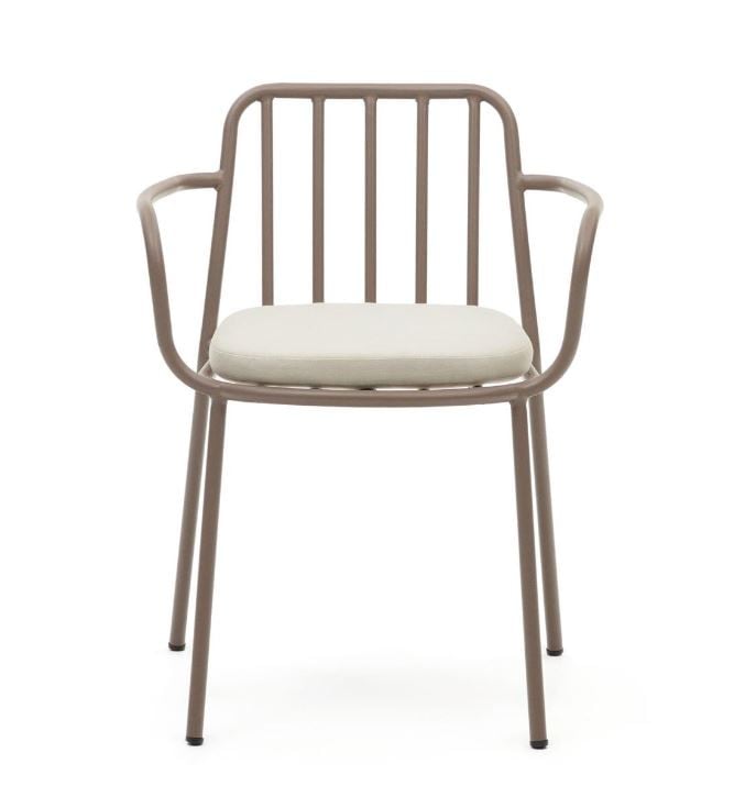 Scaun exterior dining crem din textil Bramant Kave Home