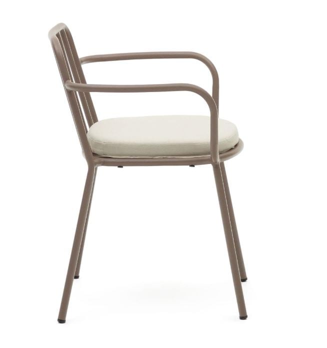 Scaun exterior dining crem din textil Bramant Kave Home