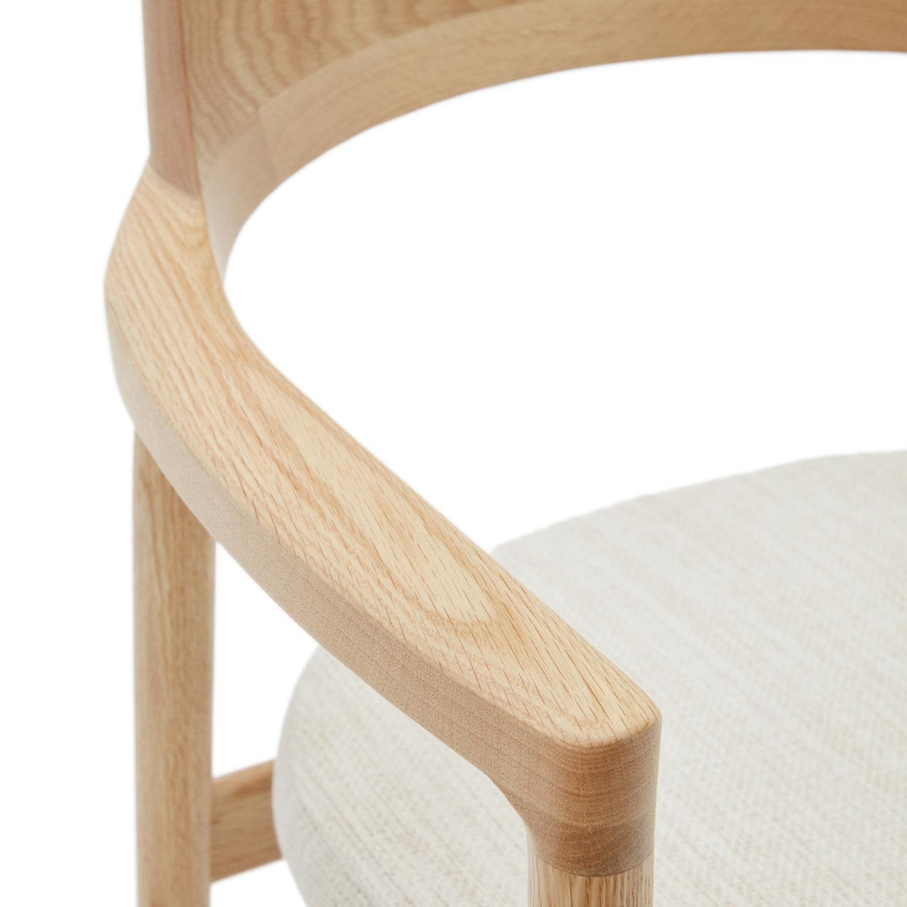Scaun exterior dining crem/maro din lemn Alocs Kave Home