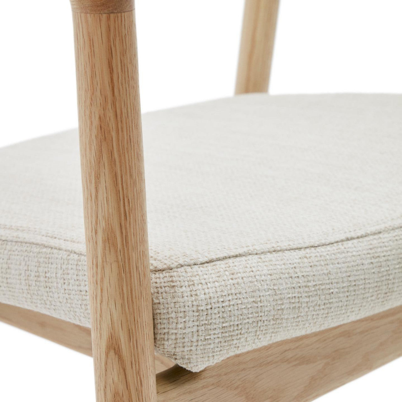Scaun exterior dining crem/maro din lemn Alocs Kave Home