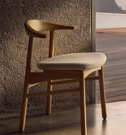 Scaun exterior dining crem/maro din lemn Timons Kave Home